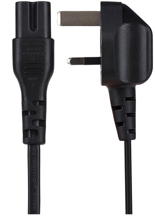 Maplin Power Lead IEC C7 Fig 8 2 Pin Plug to UK 3 Pin Plug - 0.5m, 3 Amp Fuse