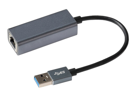 Maplin USB-A to Ethernet RJ45 V3.0 Gigabit Network LAN Adapter - Grey