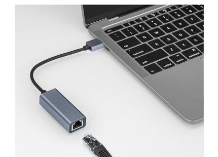 Maplin USB-A to Ethernet RJ45 V3.0 Gigabit Network LAN Adapter - Grey