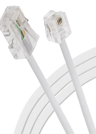 Maplin RJ11 Connector to RJ45 Plug Telephone Lead - White, 1m