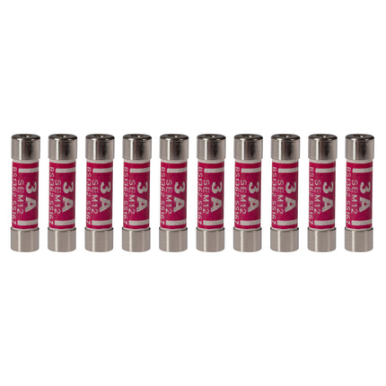 Maplin 3 Amp Plug Fuse BS1362 25.4 x 6.4mm - Pack of 10