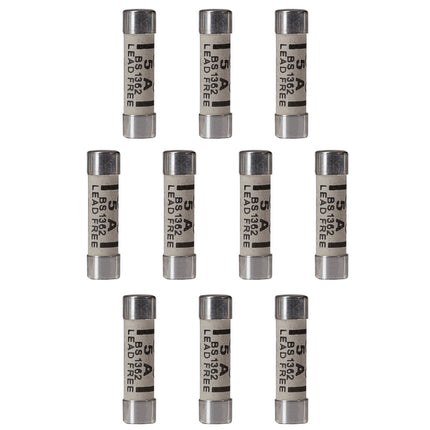Maplin 5 Amp Plug Fuse BS1362 25.4 x 6.4mm - Pack of 10