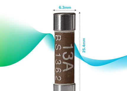 Maplin 13 Amp Plug Fuse BS1362 25.4 x 6.4mm - Pack of 10