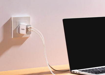 Maplin 2 Port USB Wall Charger 1x USB-A 1x USB-C PD QC 3.0 35W High Speed Charging