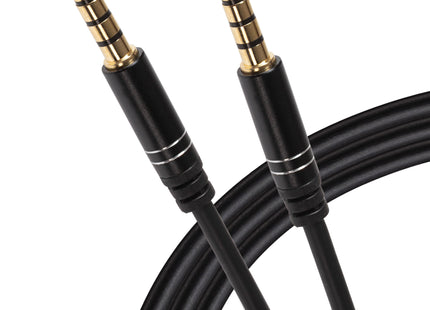 Maplin 3.5mm Aux Stereo 4 Pole Jack Plug to 3.5mm 4 Pole Jack Plug Cable - Black, 3m