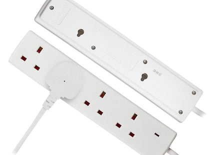Maplin 2m 4 Socket 13A Extension Lead with Neon Indicators - White