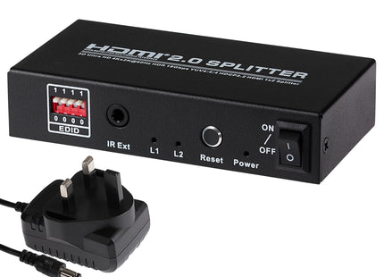 Maplin HDMI Splitter 1 Port In 2 Ports Out 4K Ultra HD @60Hz 18Gbps