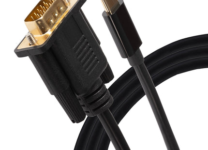 Maplin USB-C 3.1 to VGA Full HD 60Hz Cable (Supports Alt Mode) - Black, 1.8m