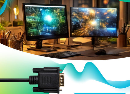 Maplin USB-C 3.1 to VGA Full HD 60Hz Cable (Supports Alt Mode) - Black, 1.8m