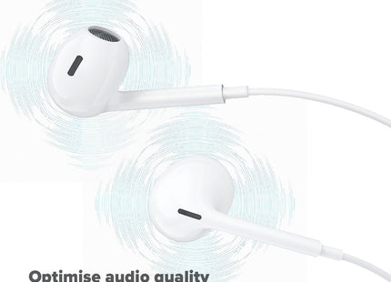 Maplin Wired USB-C Earbuds with Hands Free Calling & Volume Button - White