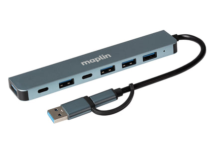 Maplin USB-C / USB-A Multiport Hub to 4x USB-A 2.0 / 2x USB-C / 1x USB-A 3.0