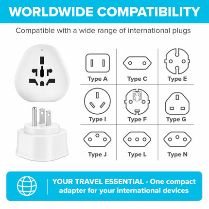 Maplin US Plug to Worldwide Socket Travel Adapter Plug