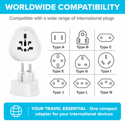 Maplin EU Plug (Type E/F Socket) to Worldwide Socket Travel Adapter Plug