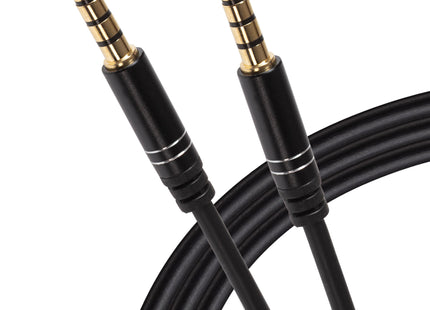 Maplin 3.5mm Aux Stereo 4 Pole TRRS Jack Plug to 3.5mm 4 Pole TRRS Jack Plug Cable - Black, 5m