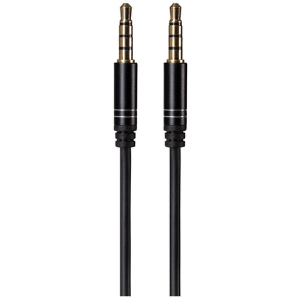 Maplin 3.5mm Aux Stereo 4 Pole TRRS Jack Plug to 3.5mm 4 Pole TRRS Jack Plug Cable - Black, 5m