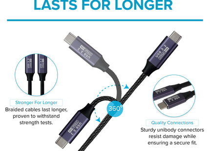 Maplin USB-C Male to USB-C Female Extension Cable - Black, 0.2m