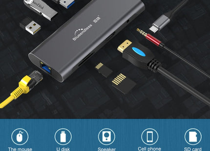 Blueendless 9 In 1 Multi-function Type-C / USB-C HUB Expansion Dock, 9 In 1