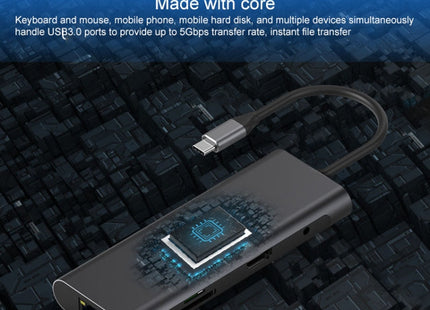 Blueendless 9 In 1 Multi-function Type-C / USB-C HUB Expansion Dock, 9 In 1