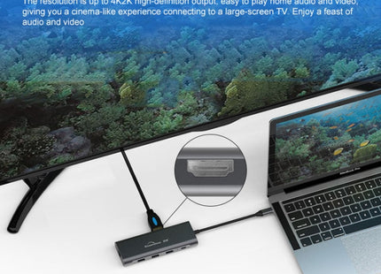 Blueendless 9 In 1 Multi-function Type-C / USB-C HUB Expansion Dock, 9 In 1
