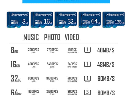 MICRODATA 16GB U1 Blue TF(Micro SD) Memory Card, 16GB