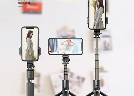 L03 Aluminum Alloy Foldable Bluetooth Tripod Selfie Stick, L03 Black