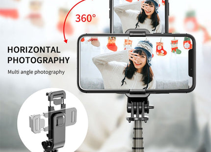 L03 Aluminum Alloy Foldable Bluetooth Tripod Selfie Stick, L03 Black