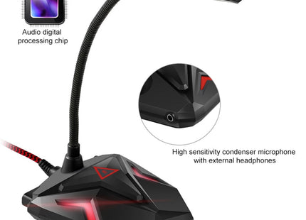 G55 Capacitive Gaming Microphone with LED Indicator