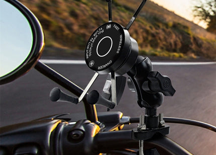 CS-878A1 Multi-function Motorcycle Wireless Wired Aluminum Alloy Mobile Phone Holder Charger, CS-878A1