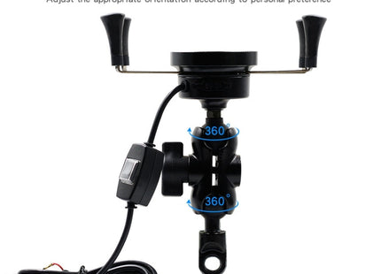 CS-878A1 Multi-function Motorcycle Wireless Wired Aluminum Alloy Mobile Phone Holder Charger, CS-878A1