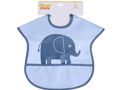 Messy Duck Wipe-Clean Short Sleeve Bib - Elephant