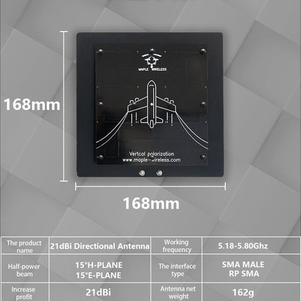 Maple Wireless 21dBi 5.5Ghz Directional Antenna (SMA)