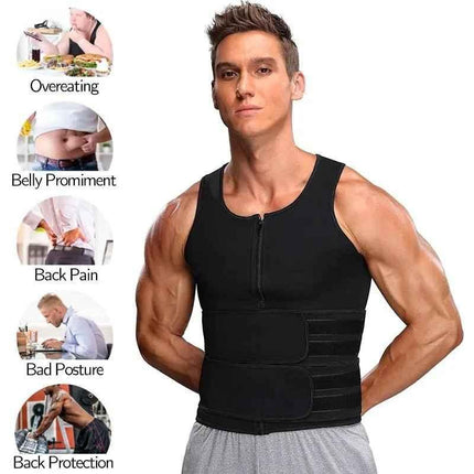 Men Waist Trainer Tank Tops Shapewear Slimming Body Shaper Compression Shirt Underwear