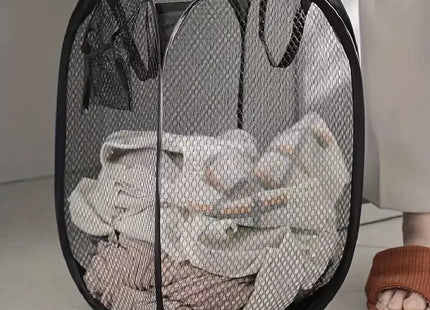 Foldable Mesh Pop-Up Laundry Basket - Large Capacity Storage, Lightweight and Portable Laundry Organizer