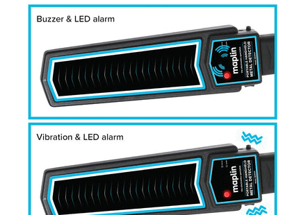 Maplin Handheld 10" Metal Detector Wand Body Scanner with Beep/Vibration Alerts & LED Light