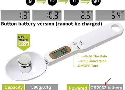 Mini Digital Spoon Scale - LCD Electronic Measuring Spoon for Flour, Milk, Coffee, Precision Kitchen Scale