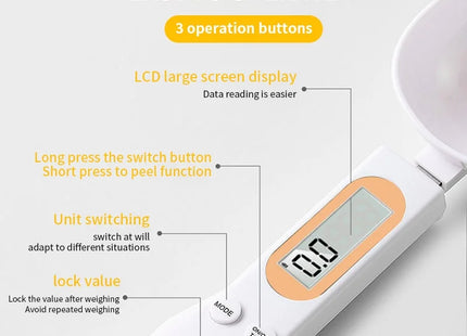 Mini Digital Spoon Scale - LCD Electronic Measuring Spoon for Flour, Milk, Coffee, Precision Kitchen Scale