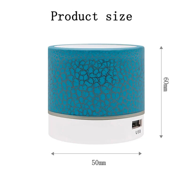 Mini Portable Audio - Wireless Bluetooth Subwoofer Speaker with Dazzling Crack LED