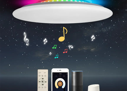 Modern LED Ceiling Lights Bluetooth Speaker Remote Control