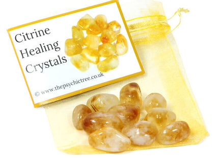 Citrine Moneybags - 10 Mini Crystals for Prosperity & Luck
