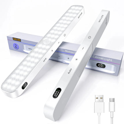 Motion Sensor Cabinet Light Battery Display 60 LED Touch Light Bar Wireless Rechargeable