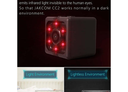 JAKCOM CC2 1080P HD Recorder Cube Smart Mini Camera, with Infrared  & Motion Detection(Black)
