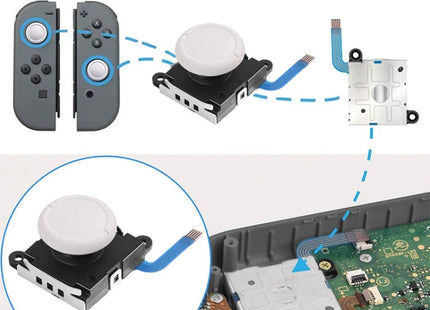 Game Console 3D Left Right Interoperability Rocker Remote Sensing Joystick for Nintendo Switch / Switch Lite, Joystick(White)