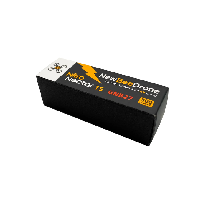 4-Pack NewBeeDrone Nitro Nectar Gold 300mAh 1S HV LiPo Battery with GNB27