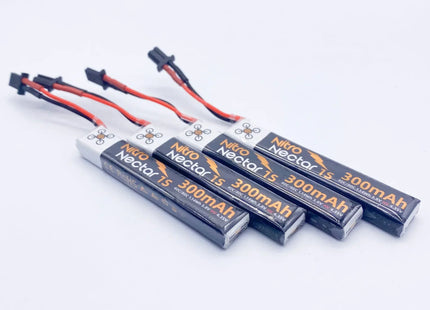 4-Pack NewBeeDrone Nitro Nectar Gold 300mAh 1S HV LiPo Battery with GNB27