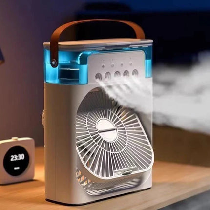 New 3 In 1 Fan AIr Conditioner Household Mini Air Cooler LED Night Light Portable