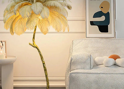 Ostrich Feather Floor Lamp for Living Room