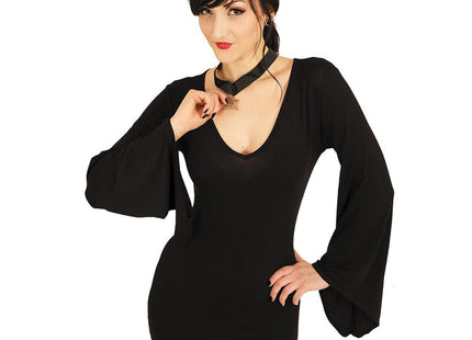 GOTHIC ELEGANCE - V Neck Goth Sleeve Top Black