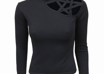 GOTHIC ELEGANCE - Pentagram Shoulder Longsleeve Top