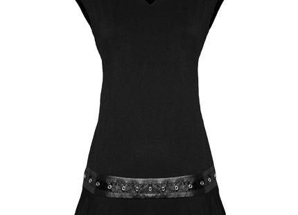 GOTHIC ROCK - Stud Waist Mini Dress Black