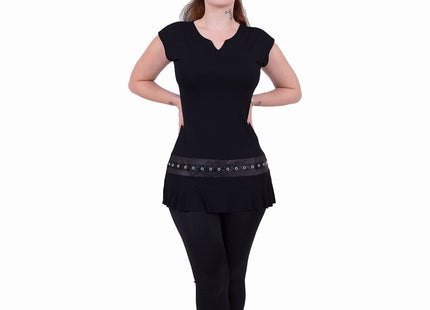 GOTHIC ROCK - Stud Waist Mini Dress Black